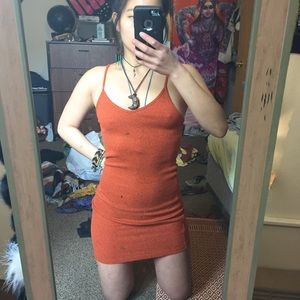 topshop rust orange dress